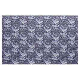 Blå och vit koi Fish Indigo Intricate Fabric Tyg