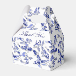 Blå och vit koifisk presentaskar