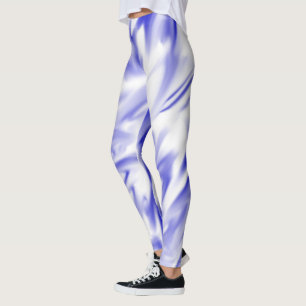 Blå och vit konsthandling leggings