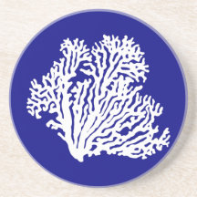 Blå och vit kustdekorerad koral