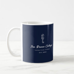 Blå och vit kustsjöhäst kaffemugg