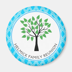Blå och vit Latitude-familj Reunion Magnet