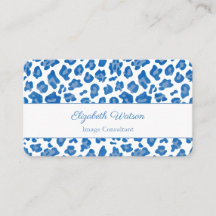 Blå och vit leopard Skriv ut personlig Stylist