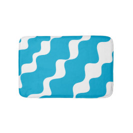 Blå och vit lutning vinkara mönster badrumsmatta