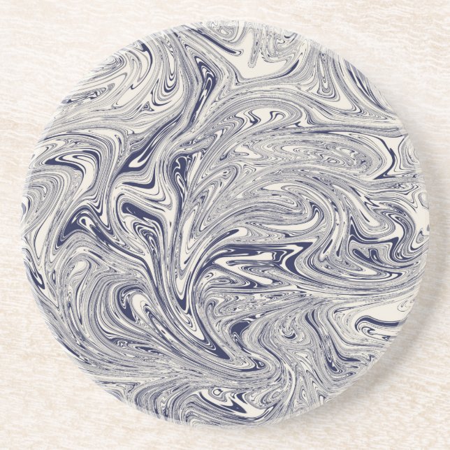 Blå och vit Marble Stil Underlägg (Framsidan)