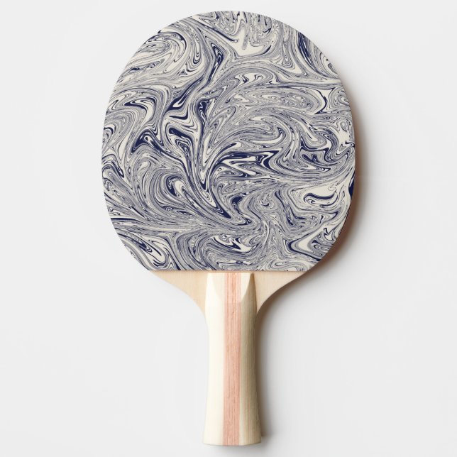 Blå och vit Marble Swirl Pingisracket (Framsidan)