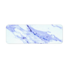 Blå och vit marmor returadress etikett