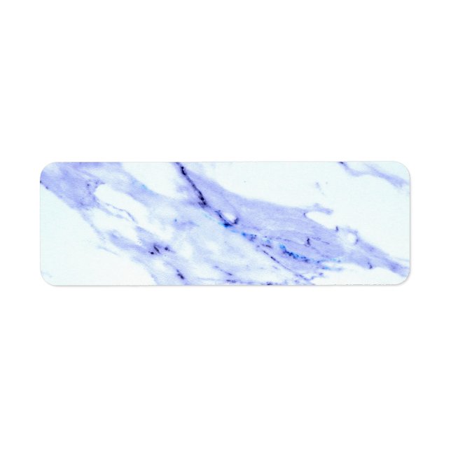Blå och vit marmor returadress etikett (Framsidan)