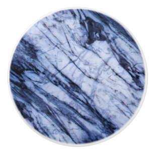 Blå och vit marmorerad stenswirlad modern chic knopp