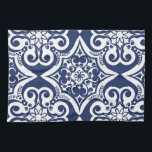 Blå och vit marockansk Mönster Kökshandduk<br><div class="desc">Elegant blå och vit marockansk mönster. Denna design finns i olika färg och produkter.</div>