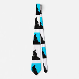 Blå och vit med Black Shakespeare Silhouette Slips