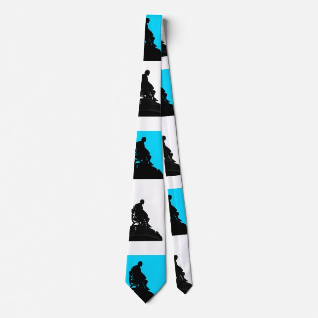 Blå och vit med Black Shakespeare Silhouette Slips (Framsida)