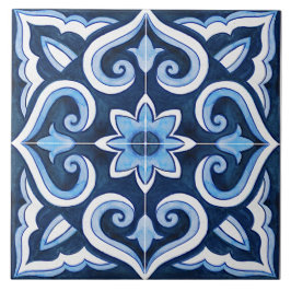 Blå och vit Medelhavet Kakelplatta