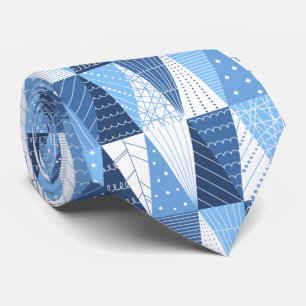Blå och vit minimal Julgranar Slips