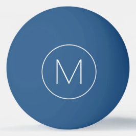 Blå och vit minimalistisk modern typsnittsmonogram pingisboll