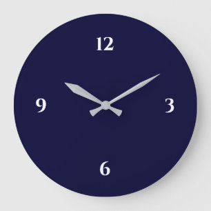 Blå och vit minimalistisk stor klocka