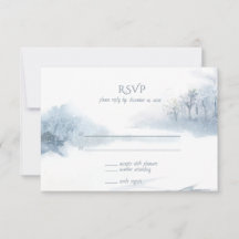 Blå och vit, mjuk vattenfärg Bröllop