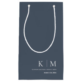 Blå och vit-Monogram-Bröllop-