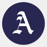 Blå och vit monogram - första Sälar ’A’