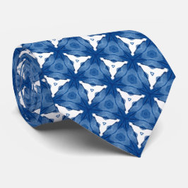 Blå och vit Mönster Slips