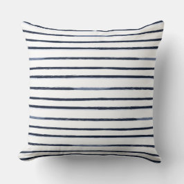 Blå och vit Nautisk Rand Dekorativ kudde