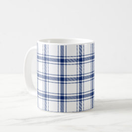 Blå och vit nautisk rutig kaffemugg
