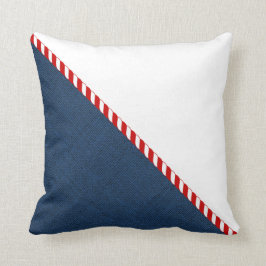 Blå och vit nautisk sjörädda kudde