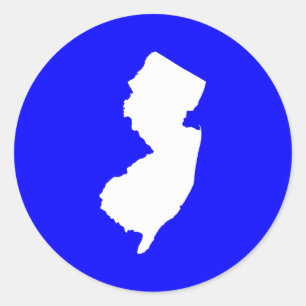Blå och vit New Jersey Runt Klistermärke