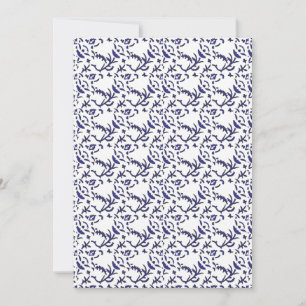 Blå och vit omslutning papper med grafik inbjudningar