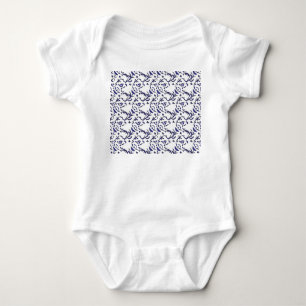 Blå och vit omslutning papper med grafik t shirt