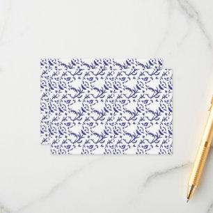 Blå och vit omslutning papper med grafik tilläggskort