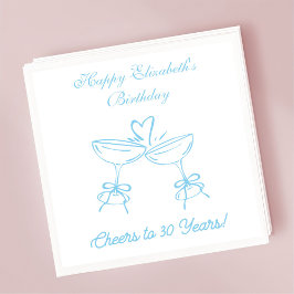 Blå och vit ost till 30 års födelsedag pappersservett