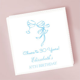 Blå och vit ost till 30 års födelsedag pappersservett