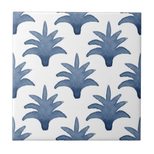 Blå och vit Pinecone Tile Kakelplatta