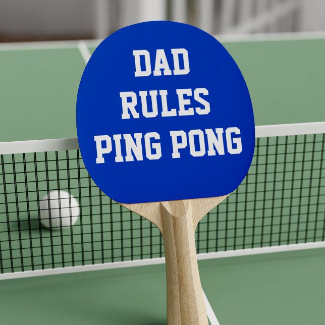 Blå och vit Ping Ping Paddel Paddle Pappa Pingisracket (Perfect paddle for the ping pong champion who rules!)