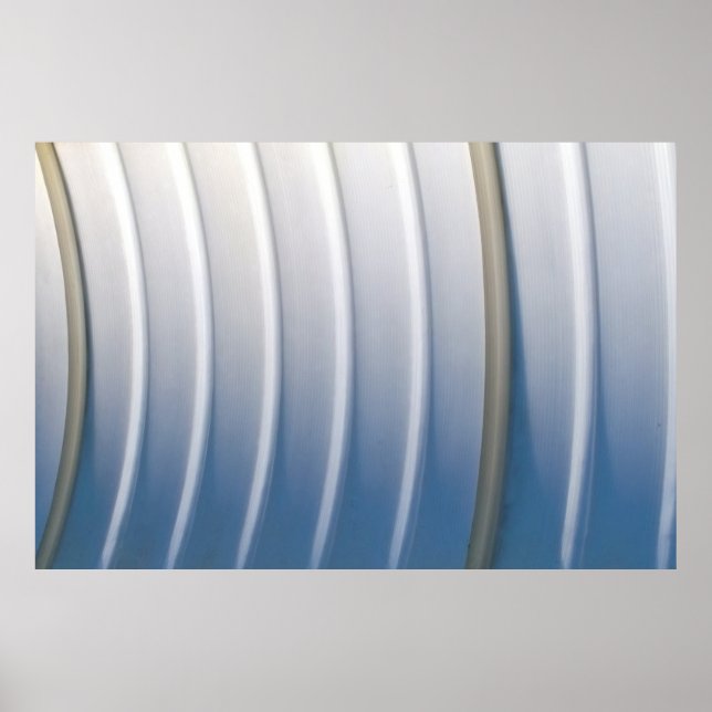 Blå och vit plastbehållare poster (Framsidan)