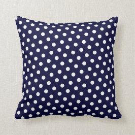 Blå och vit polka Dot Mönster Dekorativ kudde