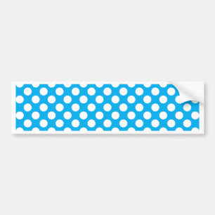 Blå och vit polka dots mönster bildekal