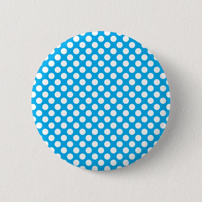 Blå och vit polka dots mönster knapp (Framsida)