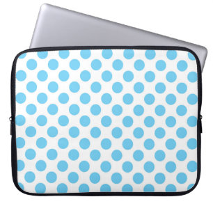 Blå och vit polka dots mönster laptop fodral