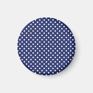 Blå och vit Polka dots Mönster Magnet