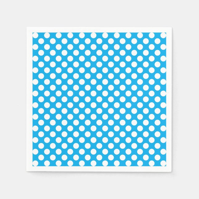 Blå och vit polka dots mönster pappersservett (Framsidan)