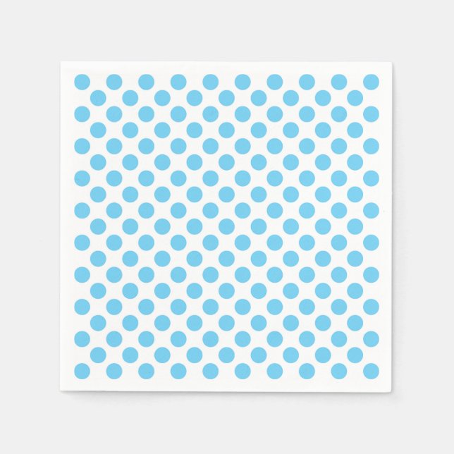 Blå och vit polka dots mönster pappersservett (Framsidan)