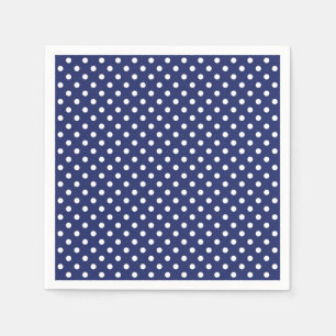 Blå och vit Polka dots Mönster Pappersservett