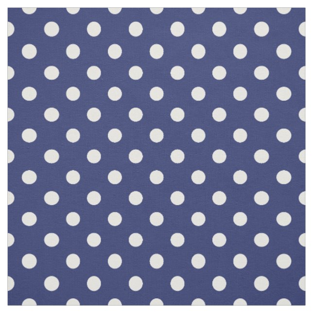 Blå och vit Polka dots Mönster Tyg (Provkarta)
