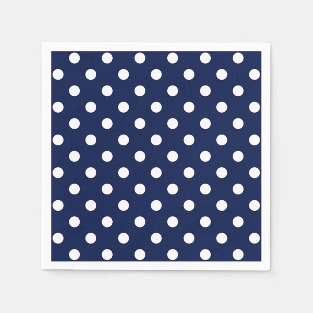 Blå och vit Polka dots Napkins Pappersservett (Framsidan)