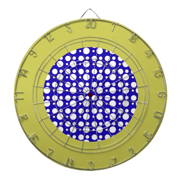 blå och vit polka dots piltavla (Framsidan)