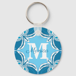 💙 blå och vit Porto Azulejos, nyckelkedja Nyckelring