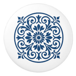 Blå och vit portugisisk Azulejo Stil Ceramic Knob Knopp