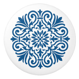 Blå och vit portugisisk Azulejo Stil Ceramic Knob Knopp